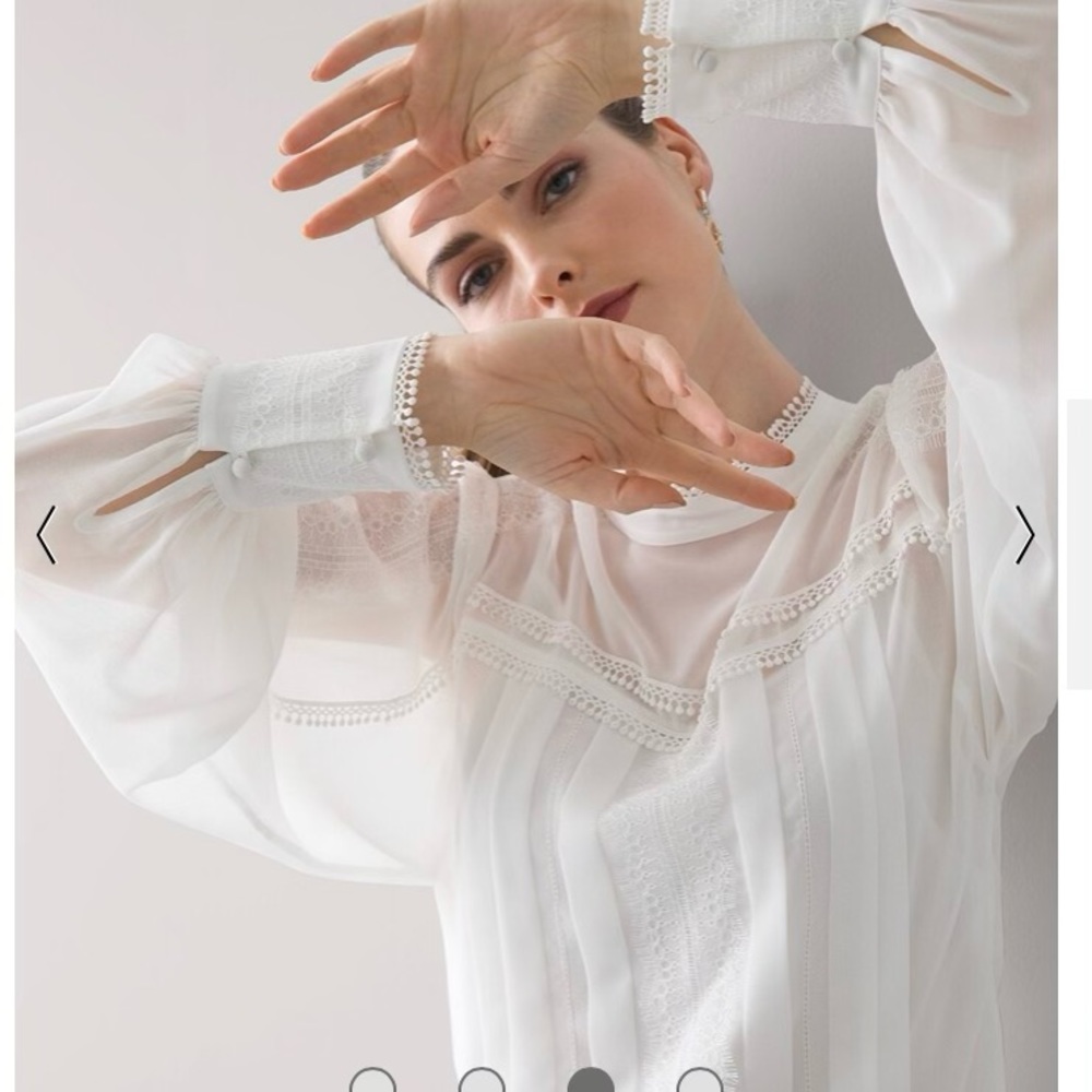 White house Black Market Boho White Blous